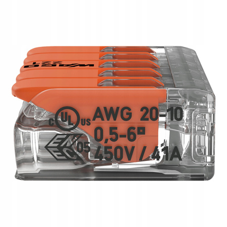 WAGO SZYBKOZŁĄCZKA 5x0,5-6mm2 221-615 15szt