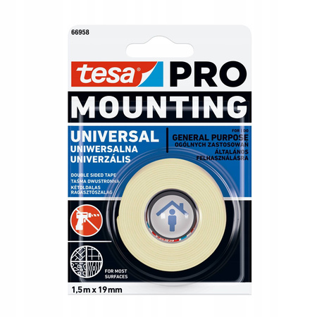 Taśma montażowa PRO universal 1.5x19mm Tesa 66958