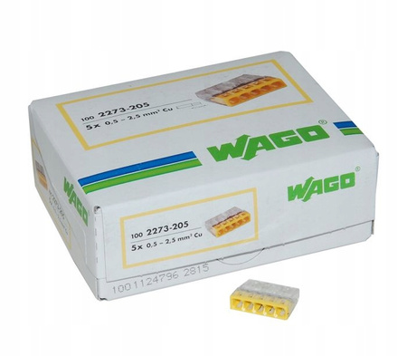 Szybkozłączka Wago 2273-205 drut 5x2,5mm 100szt