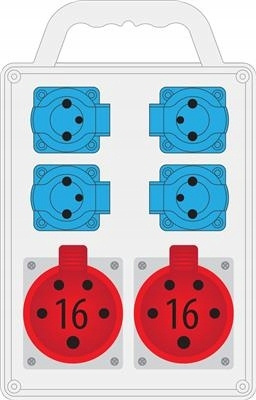 Rozdzielnica Pawbol R-BOX B.SLIM-6 2x16A/5P 4x16A/250V 6mod IP44 IK08