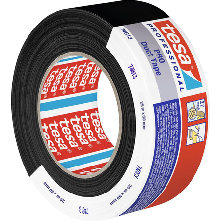 Taśma naprawcza DUCT TAPE czarna TESA 25m x 50mm 74613-00002-15