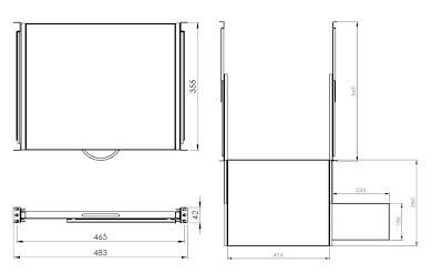 REGULOWANA SZUFLADA DO KLAWIATURY I MYSZKI P19R/350/G-KM