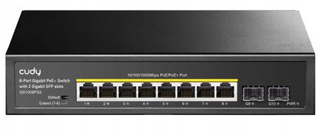 Switch POE CUDY GS1008PS2 8 portowy + 2 SFP UPLINK