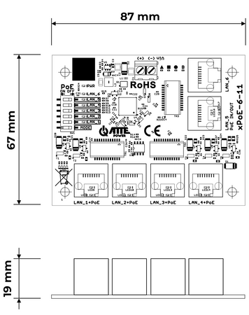 xPoE-6-11-OF Switch PoE 6 portowy 5P+1UP