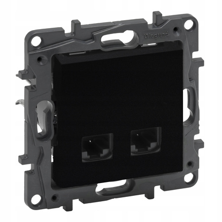 LEGRAND Niloe CZARNE Gniazdo komputerowe UTP6 2xRJ45 KAT.6 863564