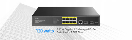 Switch POE 8 portowy z 2x SFP Cudy GS2008PS2 gigabitowy