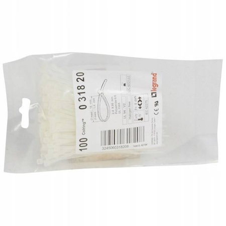 Opaska kablowa LEGRAND 95x2.4mm BIAŁA 100 szt