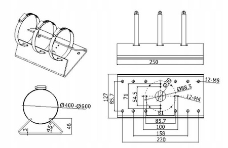 Uchwyt HIKVISION DS-1275ZJ-BJH 600mm