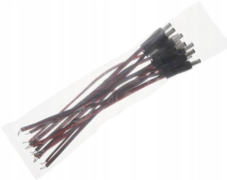 DC Wtyk zasilania 5.5/2.1mm na kablu WT-L/CU 10szt