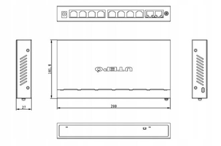 Switch 8+2 port UTEPO UTP3-GSW0802-TP120