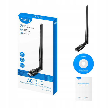 ZEWNĘTRZNA KARTA SIECIOWA WIFI USB CUDY WU1400