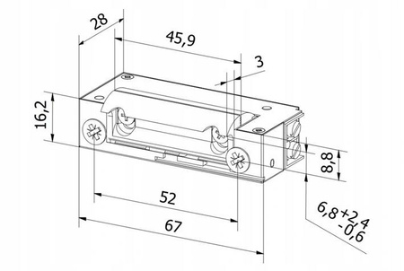 Elektrozamek XS00U HARTTE NC 12-24V AC/DC