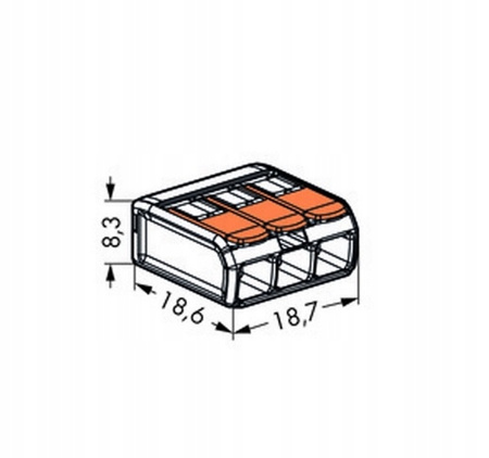 Szybkozłączka Wago 221-413 0,2-4 mm² / 3 , 1 szt. 221-413
