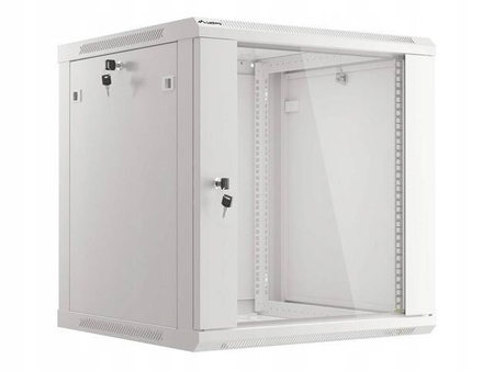 Rack 19" Szafa wisząca 12U 600x600x637 SZARA