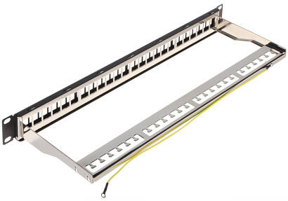 Rack 19 Patch panel KEYSTONE 24 portowy ekran