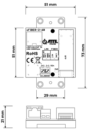 xFIBER-2-60 Gigabitowy media konwerter Ethernet - SFP