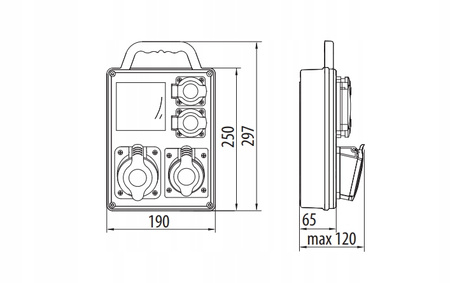 Rozdzielnica Pawbol R-BOX B.SLIM-6 2x16A/5P 4x16A/250V 6mod IP44 IK08