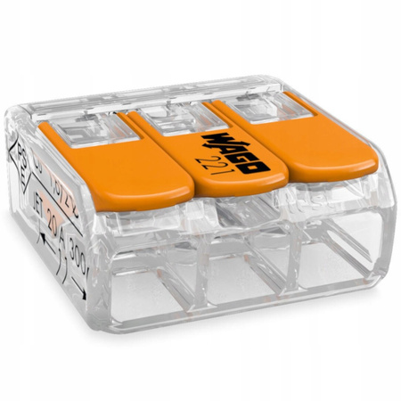 WAGO SZYBKOZŁĄCZKA DRUT/LINKA 3x4mm 221-413 50szt