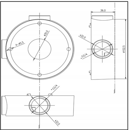 Uchwyt Puszka HIKVISION DS-1260ZJ(BLACK)