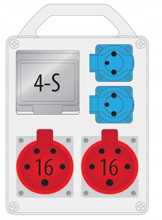Rozdzielnica Pawbol B.1702R 2x16A/5P 2x16A/250V 4 mod