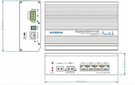Przemysłowy 4-portowy switch UTEPO UTP7304GE