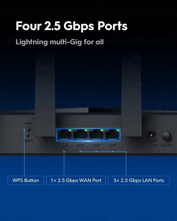 Router WiFi 7 CUDY WR11000 (BE11000 v1.0) 6-strumieniowy 10 Gb/s 6 x anteny