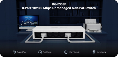 Switch sieciowy RG-ES08F 8-PORTOWY REYEE