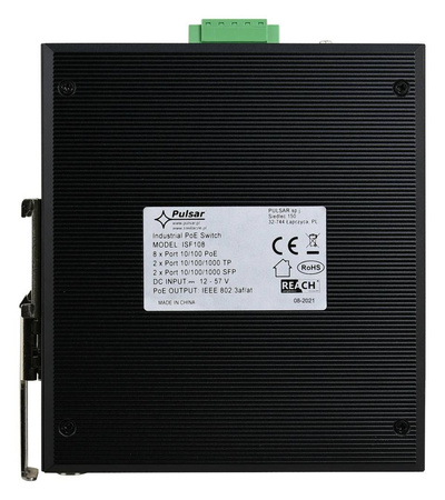 Switch przemysłowy PULSAR ISF108 (8xPoE 2xCombo)