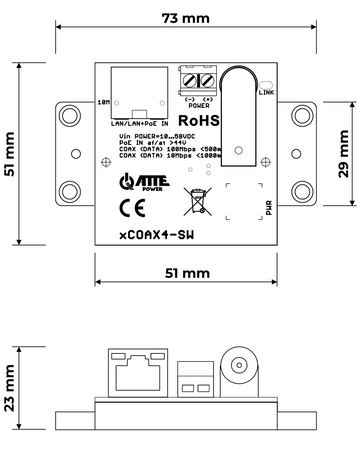 xCOAX4-SET Zestaw aktywnych konwerterów do transmisji Ethernet oraz PoE po koncentryku