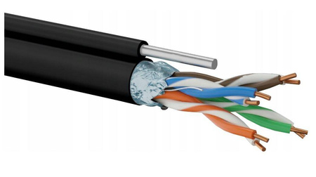 Kabel F/UTP kat 5e zew. z linką nośną ALANTEC 1m