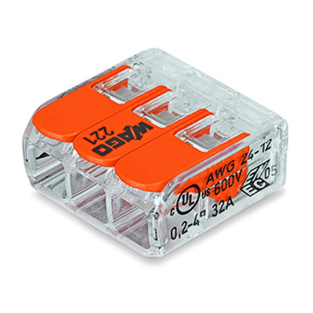 WAGO SZYBKOZŁĄCZKA 3x0,5-6mm2 221-613 30 szt.