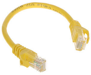Patchcord UTP kat.5  0.2m ŻÓŁTY