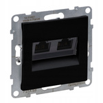 LEGRAND Suno CZARNE Gniazdo komputerowe UTP 6 2xRJ45 KAT.6 721453