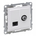 LEGRAND Suno BIAŁE Gniazdo antenowe TV + komputerowe RJ45 UTP KAT.6 721162