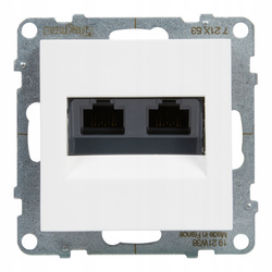 LEGRAND Suno BIAŁE Gniazdo komputerowe UTP 6 2xRJ45 KAT.6 721153