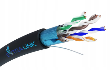 Kabel FTP kat 5e zew. ŻELOWANY EXTRALINK 100m