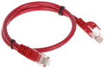 Patchcord UTP kat.5  0.5m CZERWONY