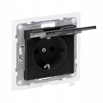 LEGRAND Suno CZARNE Gniazdo zasilające z przesłoną IP44 Schuko 721423