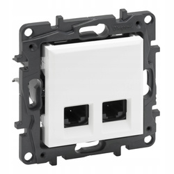 LEGRAND Niloe BIAŁE Gniazdo komputerowe UTP6 2xRJ45 KAT.6 863164