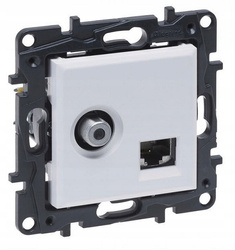 LEGRAND Niloe BIAŁE Gniazdo antenowe TV + RJ45 UTP KAT.6 863177
