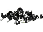 Uchwyt kabla 4/4mm czarny płaski 100szt