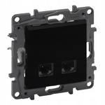 LEGRAND Niloe CZARNE Gniazdo komputerowe UTP6 2xRJ45 KAT.6 863564